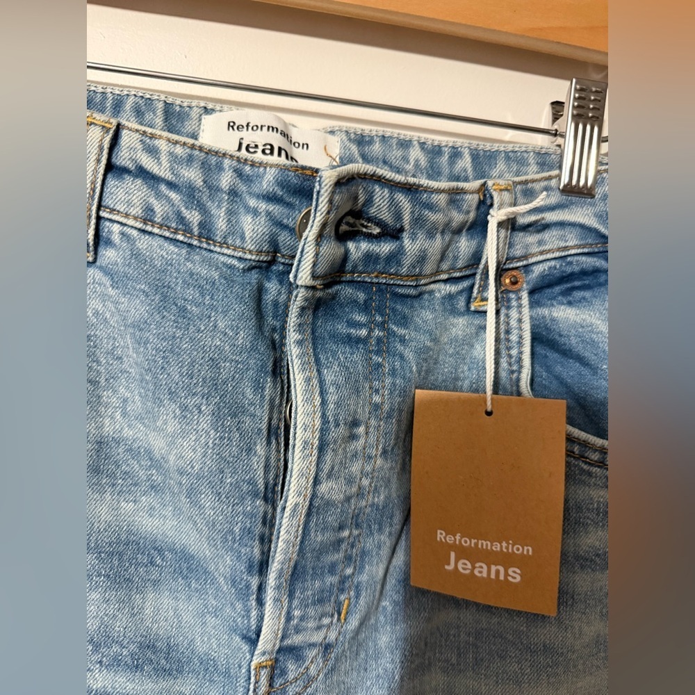 Reformation Light Blue Straight Leg Jeans - Picture 2 of 8